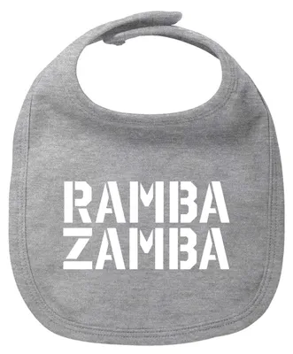 Produktbild von Huuraa Baby Lätzchen Rambazamba Schriftzug Heather Grey Klettverschluss  Baumwolle Latz Geschenkidee