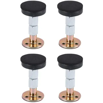 Four adjustable bed frame anti-shake tools are shown against a white background.