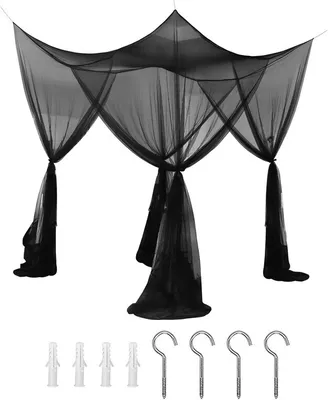 Image de （Noir，200×220×200cm）Moustiquaire Moustiquaire Baldaquin Moustiquaire Moustiquaire Ciel de lit Moustiquaire pour lit double et lit simple