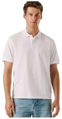 Produktbild von Herren Poloshirt Weiß aus Baumwolle mit Stickerei und Logo