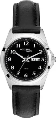 Produktbild von ADORA AS4607 Damenuhr Lederband schwarz Edelstahl Saphirglas
