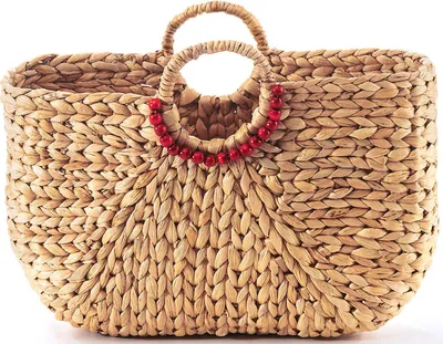 Produktbild von Lockardi Tasche Korbtasche mit rundem Griff aus Wasserhyazinthe 43x14x30 cm