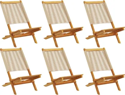 Produktbild von vidaXL Gartenstühle 6 Stk. Klappbar Beige Massivholz Akazie