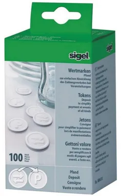 Obrázok produktu pre SIGEL WM010 SIGEL Wertchips Pfand weiß, 100 St.