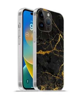Produktbild von MuchoWow® Handyhülle Schutzhülle Hülle für Apple iPhone 14 Pro Max Marmor - Gold - Schwarz - Marmoroptik - Luxus - Glitzer Silikon Softcase Handy Hülle - Hardcover