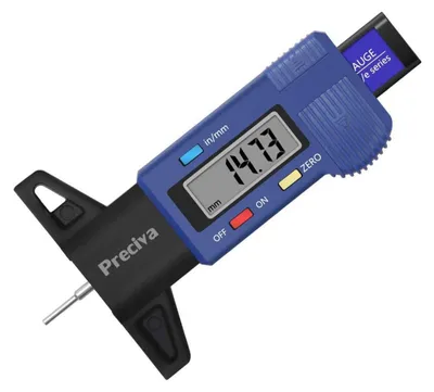 Produktbild von Reifen Profiltiefenmesser Digital LCD 0-25 mm Blau mit Ersatzbatterie
