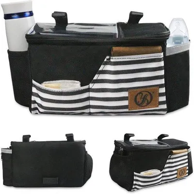 Produktbild von Famanu Kinderwagen Organizer - Praktische Aufbewahrung mit Becherhalter und Schulterriemen