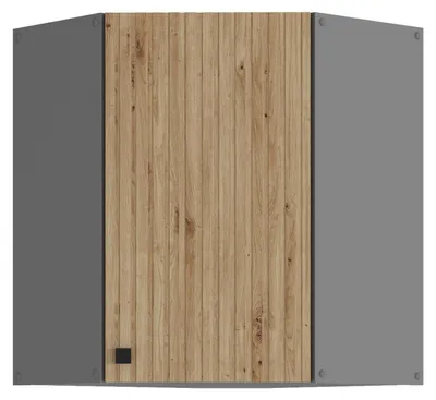 Produktbild von Küche AVA Artisan Eckhängeschrank 60X60 cm Lamellenoptik Küchenzeile Einbauküche