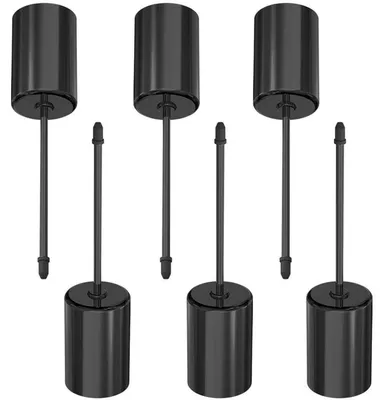 Image de 6 supports pour bougies en forme de croix, pour couronne de l'Avent, en métal noir, avec tige, 11 cm