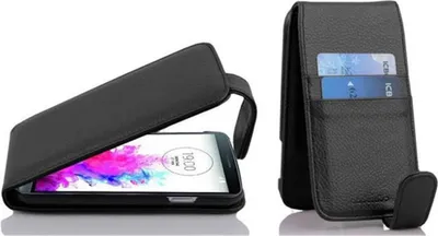 Produktbild von Cadorabo Schutzhülle für LG G3 Hülle in Schwarz Flip Etui Handyhülle Case Cover Kunstleder