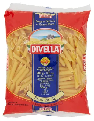 Produktbild von 24x Divella Penne Ziti N. 32 Hartweizengrieß Pasta Italienische Nudeln 500g Packung + Italian Gourmet Polpa di Pomodoro 400g Dose