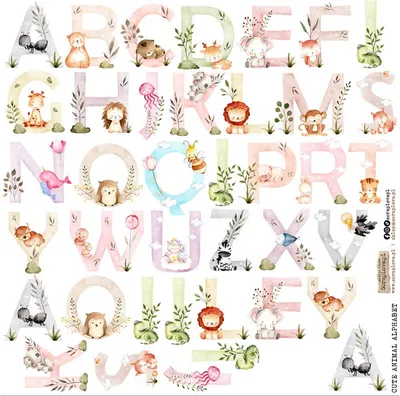 Image de Autocollants - ScrapLove - Alphabet des animaux mignons
