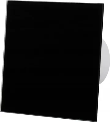 Productafbeelding van dRim 125 HS Ventilator-vochtsensor, zwart glanzend glas, ventilator-plus-paneelset