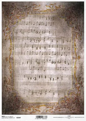 Immagine prodotto di ITD Carta di riso per decoupage R1947 Note
