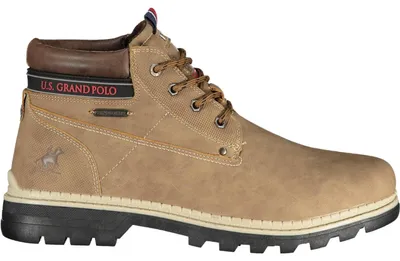 Produktbild von Elegante braune Stiefeletten für Herren mit Kontrastdetails und Print
