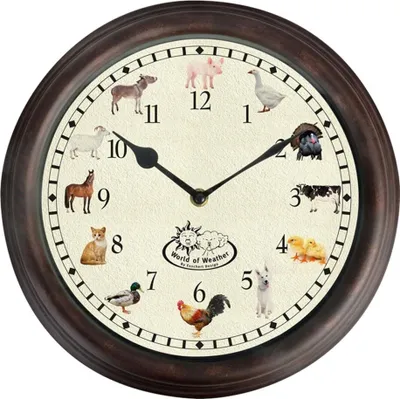 Image de Esschert Design Horloge avec bruits d'animaux de la ferme