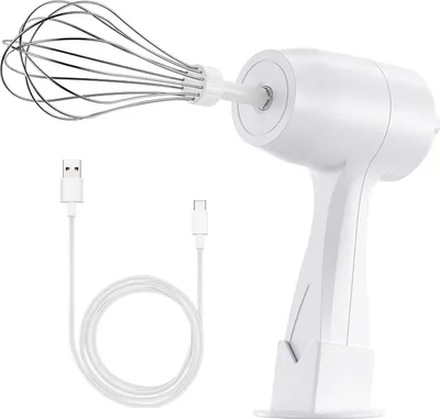 Produktbild von Elektrischer Handmixer, kabellos, wiederaufladbar, Schneebesen, Hand-Schneebesen, Küchenwerkzeug zum Backen, Kochen