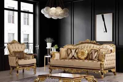 Produktbild von Luxus Sofa Beige Sofagarnitur Sessel 3+1 Sitzer Stoff  Design Sofas