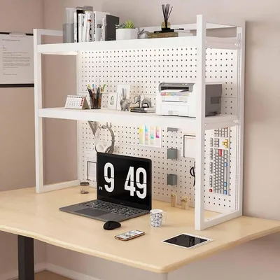 Immagine prodotto di Scaffale da scrivania, bianco, a due ripiani, 80 cm