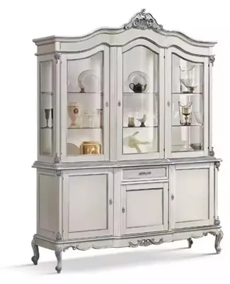 Zdjęcie produktu dla Vitrine Glas Schrank Echtholz Vitrine Anrichte Italienische Möbel