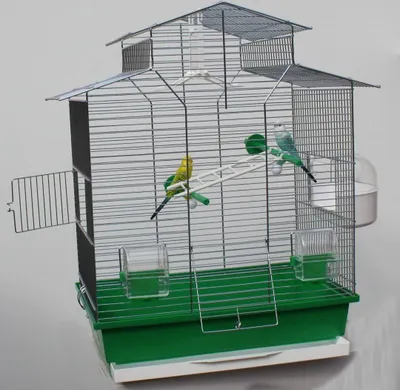 Produktbild von Vogelkäfig,Wellensittichkäfig,Exotenkäfig,60 cm Vogelkäfig Vogelbauer Wellensittich Kanarien Voliere Vogelhaus Käfig IZA 2 II grün