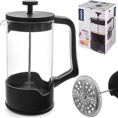 Produktbild von Orion Kaffeebereiter Teebereiter French Press Kolbenbrüher für Tee und Kaffee aus Glas 900 ml