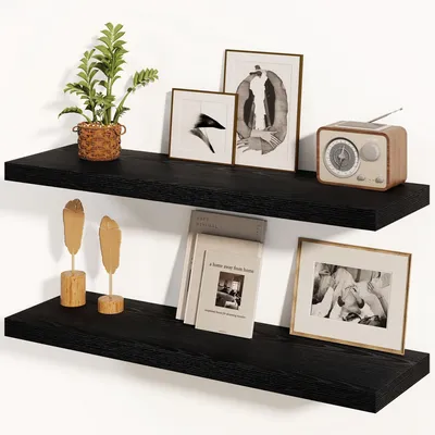 Produktbild von Schwarzes Floating Shelf Set von 2, 36 x 8 Zoll