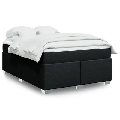 Produktbild von Eleganten-Stil Boxspringbett mit Matratze Schwarz 140x190 cm Stoff DE6696886