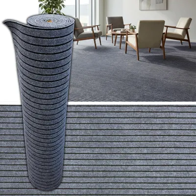 Produktbild von 6m² Selbstklebender Teppich Teppichboden Teppichbelag Bodenbelag Strapazierfähiger Wasserdicht – 120 cm x 500 cm (Grau Slats : SXP-7TW-01)