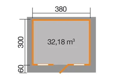 Productafbeelding van Weka, een topaanbieding!Houten blokkenhuis BBH 45 mm, model Konstanz 2, V60, kwaliteit 1, met dak, 2 ramen