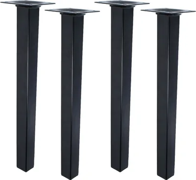 Produktbild von Möbelfüsse Schwarz 4er Set Möbelbeine Eckig Tischbeine Tischfüße Möbelstützen modern Höhe 350mm