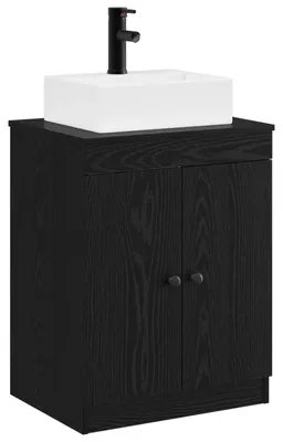 Produktbild von vidaXL Badezimmermöbel-Set Schwarze Eiche Holzwerkstoff
