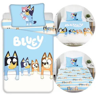 Produktbild von Bluey, doppelseitige Kinderbettwäsche aus 100 % Baumwolle mit Reißverschluss, 100 x 135 cm + 40 x 60 cm,