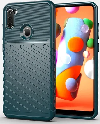 Produktbild von Mobigear Groove  Samsung Galaxy A11 Hülle Flexibles TPU Backcover - Grün