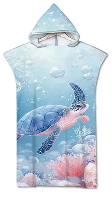 Zdjęcie produktu dla Poncho plażowy z mikrofibry, 75x110 cm, z kapturem, idealny na plażę i do sauny