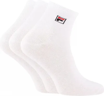Produktbild von FILA Quarter Plain Unisex 3er Pack Socken White