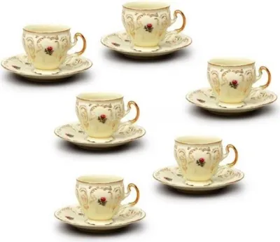 Image de Thun 1794 Bernadotte, tasses et soucoupes, château, 170 ml, Thun, 6 pièces