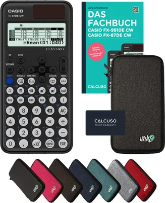Produktbild von Casio fx-87DE CW inkl. Schutztasche Dunkelgrau & Fachbuch (160 Seiten, DIN A5) – Wissenschaftlicher Rechner – Smart Set