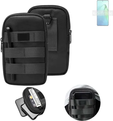 Produktbild von K-S-Trade Holster Gürtel Tasche kompatibel mit Oppo Reno8 Pro+ Handy Tasche Schutz Hülle dunkel-grau viele Fächer, 1x