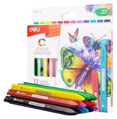 Zdjęcie produktu dla Kredki trójkątne plastikowe Color Emotio 12 kolorów