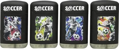 Produktbild von Feuerzeug Easy Torch 8 Relief Soccer schwarz