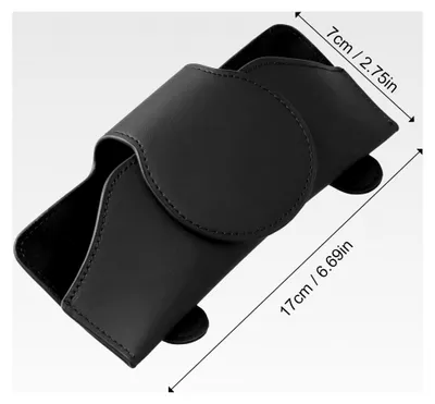 Produktbild von Sonnenbrillenhalter aus Leder für das Auto, für die Sonnenblende, mit magnetischer Funktion, multifunktionales Brillenetui für alle Fahrzeuge, Schwarz