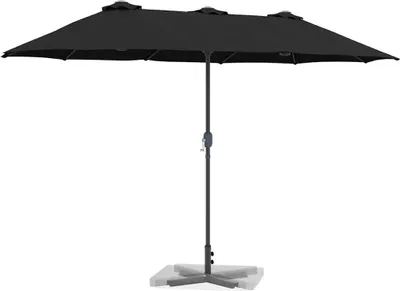Image de vidaXL Parasol de jardin noir 370 x 197 x 239 cm