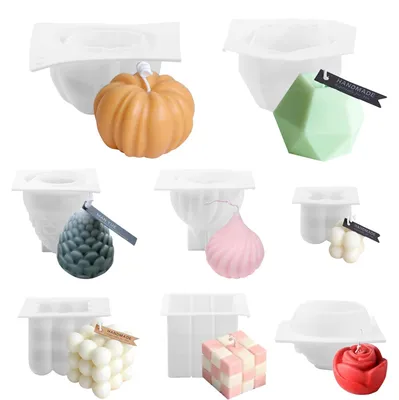 Produktbild von Silikon-Kerzenformen zum Gießen, 8-teiliges DIY-Kerzenherstellungsset, Silikonformen für Kinder, Erwachsene und Anfänger