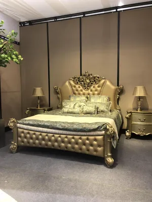 Produktbild von Bett Design Doppelbett Betten Luxus Klassiker Barock Chesterfield 184x214cm neu