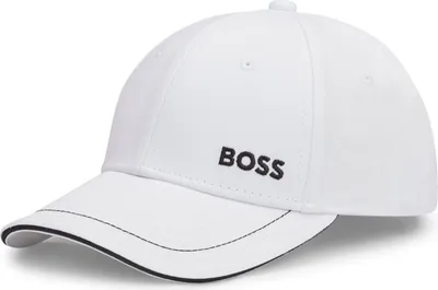 Produktbild von Boss Herren Baseball Cap in Weiß-Schwarz aus Baumwolle mit Logo, verstellbar