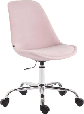 Produktbild von CLP Bürostuhl Toulouse Samt Höhenverstellbarer, drehbare und mit Leichtlaufrollen pink