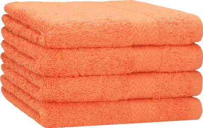 Produktbild von Betz 4 Stück Duschtücher 70 x 140 cm PREMIUM 100% Baumwolle Liegetuch Strandtuch   Farbe: orange