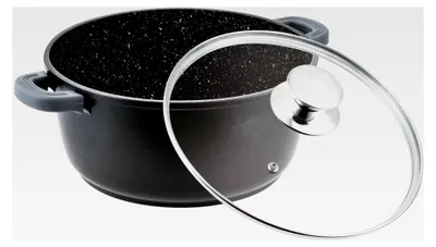 Produktbild von Kochtopf 10 L Suppentopf Aluminiumguss Antihaft Milchtopf Induktion Schmortopf 32 cm mit Glasdeckel