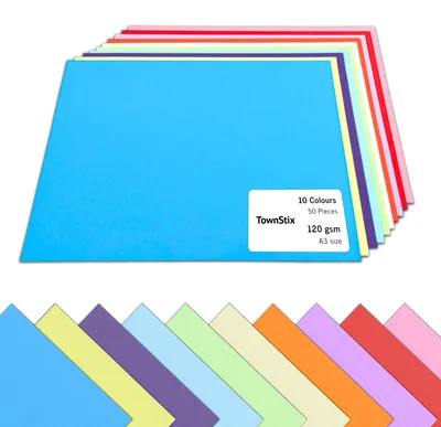 Zdjęcie produktu dla Kolorowy papier A3, 120 g/m², zestaw 50 arkuszy